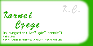 kornel czege business card
